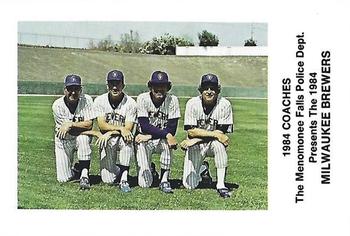 1984 Milwaukee Brewers Police - Menomonee Falls Police Dept. #NNO Coaches (Dave Garcia / Pat Dobson / Andy Etchebarren) Front