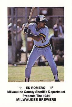 1984 Milwaukee Brewers Police - Milwaukee County Sheriff's Department #NNO Ed Romero Front