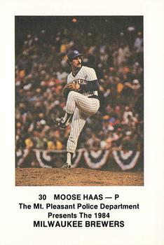 1984 Milwaukee Brewers Police - Mt. Pleasant Police Department #NNO Moose Haas Front