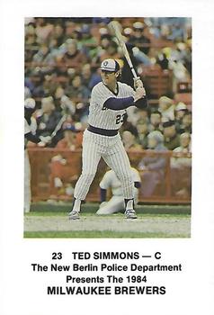 1984 Milwaukee Brewers Police - New Berlin Police Department #NNO Ted Simmons Front