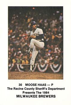 1984 Milwaukee Brewers Police - Racine County Sheriff's Department #NNO Moose Haas Front