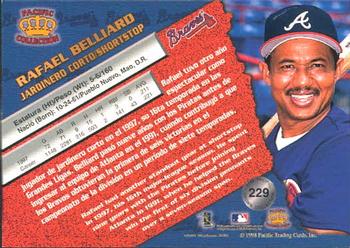 1998 Pacific #229 Rafael Belliard Back