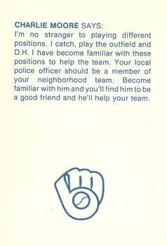 1982 Milwaukee Brewers Police - New Berlin Police Department #NNO Charlie Moore Back