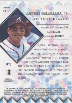 1999 Topps Chrome - Lords of the Diamond Refractors #LD13 Andres Galarraga  Back