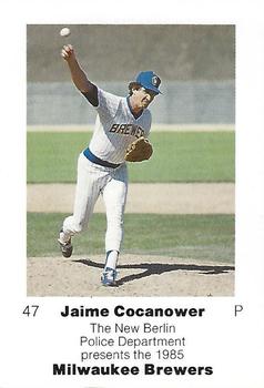 1985 Milwaukee Brewers Police - New Berlin Police Department #NNO Jaime Cocanower Front
