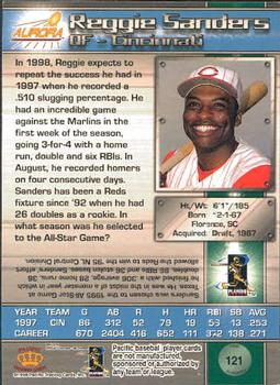 1998 Pacific Aurora #121 Reggie Sanders Back