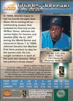 1998 Pacific Aurora #131 Charles Johnson Back