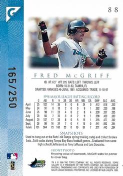 1999 Topps Gallery - Player's Private Issue #88 Fred McGriff  Back