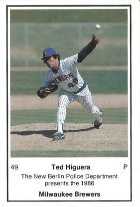 1986 Milwaukee Brewers Police - New Berlin Police Department #NNO Ted Higuera Front