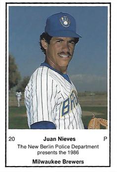 1986 Milwaukee Brewers Police - New Berlin Police Department #NNO Juan Nieves Front