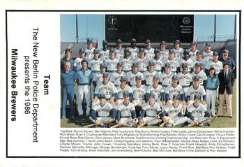 1986 Milwaukee Brewers Police - New Berlin Police Department #NNO Milwaukee Brewers Team Photo Front