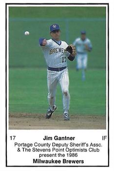 1986 Milwaukee Brewers Police - Portage County Deputy Sheriff's Assoc. & The Stevens Point Optimists Club #NNO Jim Gantner Front