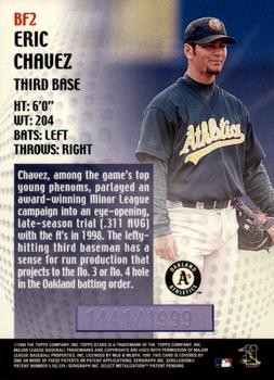 1999 Topps Stars - Bright Futures #BF2 Eric Chavez  Back