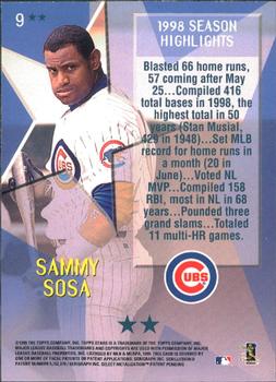 1999 Topps Stars - Two Star #9 Sammy Sosa Back