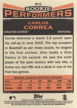 2015 Topps Heritage - Rookie Performers #RP-15 Carlos Correa Back