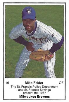 1987 Milwaukee Brewers Police - St. Francis Police Department and St. Francis Savings #NNO Mike Felder Front