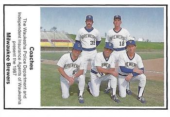 1987 Milwaukee Brewers Police - Waukesha Police Department and Independent Insurance Agents of Waukesha #NNO Tony Muser / Larry Haney / Chuck Hartenstein / Andy Etchebarren / Dave Hilton Front