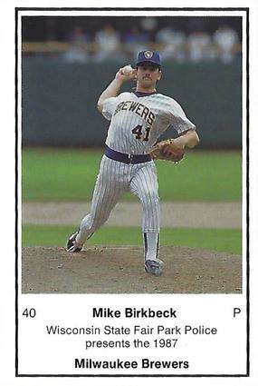 1987 Milwaukee Brewers Police - Wisconsin State Fair Park Police #NNO Mike Birkbeck Front