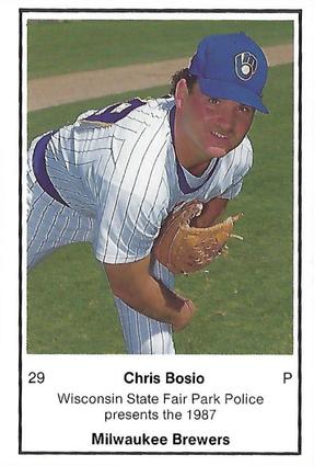 1987 Milwaukee Brewers Police - Wisconsin State Fair Park Police #NNO Chris Bosio Front