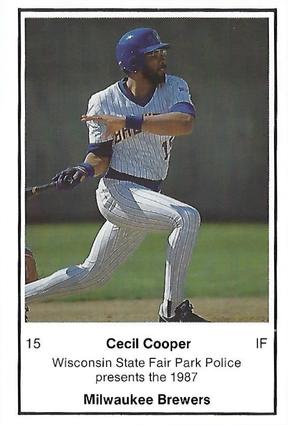 1987 Milwaukee Brewers Police - Wisconsin State Fair Park Police #NNO Cecil Cooper Front