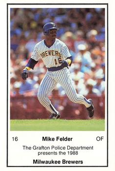 1988 Milwaukee Brewers Police - Grafton Police Department #NNO Mike Felder Front