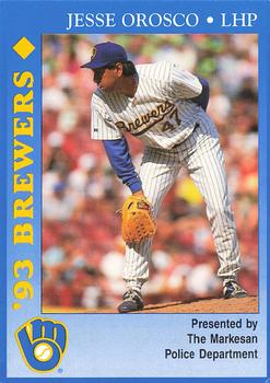 1993 Milwaukee Brewers Police - Markesan Police Department #NNO Jesse Orosco Front