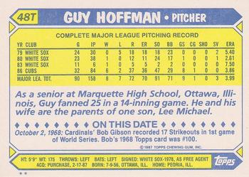 1987 Topps Traded #48T Guy Hoffman Back