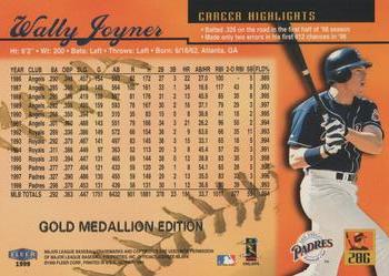 1999 Ultra - Gold Medallion #28G Wally Joyner Back