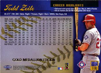 1999 Ultra - Gold Medallion #33G Todd Zeile Back