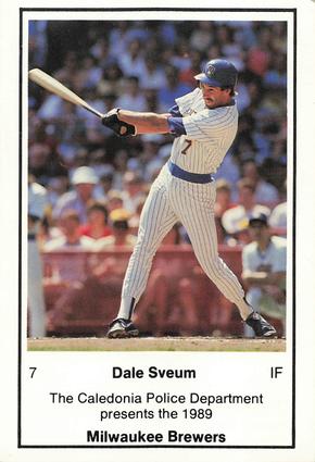 1989 Milwaukee Brewers Police - Caledonia PD #NNO Dale Sveum Front