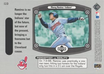 1999 Upper Deck - Immaculate Perception #I19 Manny Ramirez  Back