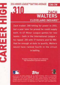 2015 Topps Update - Career High Autographs #CHA-ZW Zach Walters Back