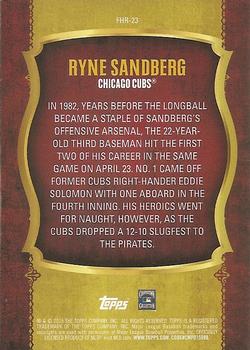 2015 Topps Update - First Home Run Silver #FHR-23 Ryne Sandberg Back