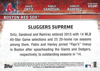 2015 Topps Update - Rainbow Foil #US241 Sluggers Supreme (David Ortiz / Pablo Sandoval / Hanley Ramirez) Back