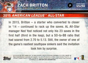 2015 Topps Update - Rainbow Foil #US290 Zach Britton Back