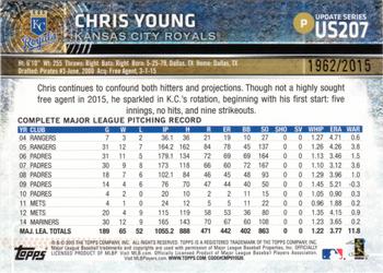 2015 Topps Update - Gold #US207 Chris Young Back