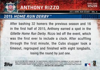 2015 Topps Update - Gold #US235 Anthony Rizzo Back