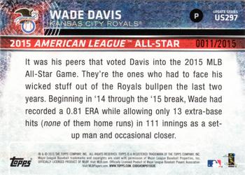 2015 Topps Update - Gold #US297 Wade Davis Back