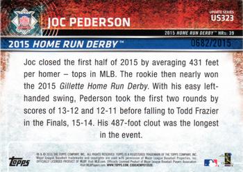 2015 Topps Update - Gold #US323 Joc Pederson Back