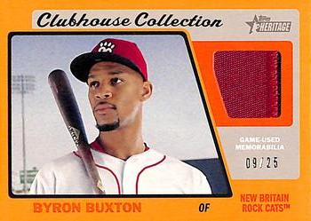 2015 Topps Heritage Minor League - Clubhouse Collection Relics Orange #CCR-BB Byron Buxton Front