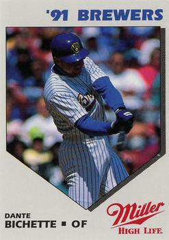 1991 Miller High Life Milwaukee Brewers #NNO Dante Bichette Front