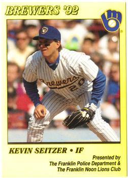 1992 Milwaukee Brewers Police - Franklin Police Department & The Franklin Noon Lions Club #NNO Kevin Seitzer Front