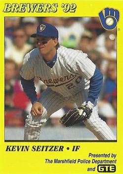 1992 Milwaukee Brewers Police - Marshfield Police Department and GTE #NNO Kevin Seitzer Front
