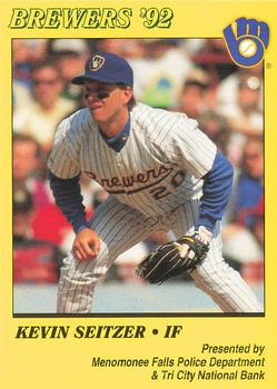 1992 Milwaukee Brewers Police - Menomonee Falls Police Department & Tri City National Bank #NNO Kevin Seitzer Front