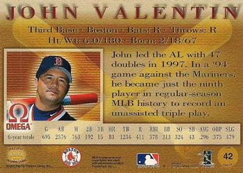 1998 Pacific Omega #42 John Valentin Back