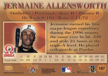 1998 Pacific Omega #187 Jermaine Allensworth Back