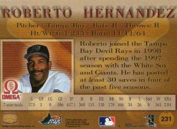 1998 Pacific Omega #231 Roberto Hernandez Back