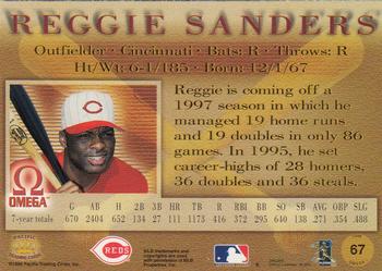 1998 Pacific Omega #67 Reggie Sanders Back