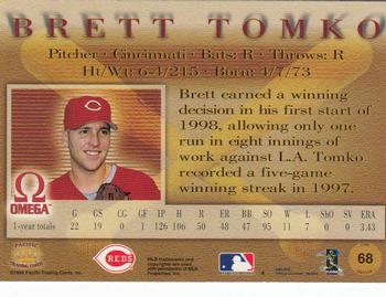 1998 Pacific Omega #68 Brett Tomko Back