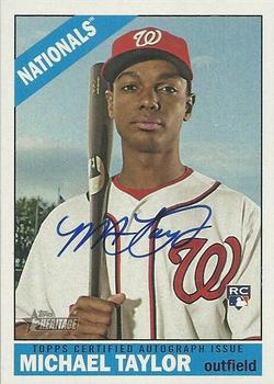 2015 Topps Heritage - Real One Autographs (High Numbers) #ROAH-MT Michael Taylor Front